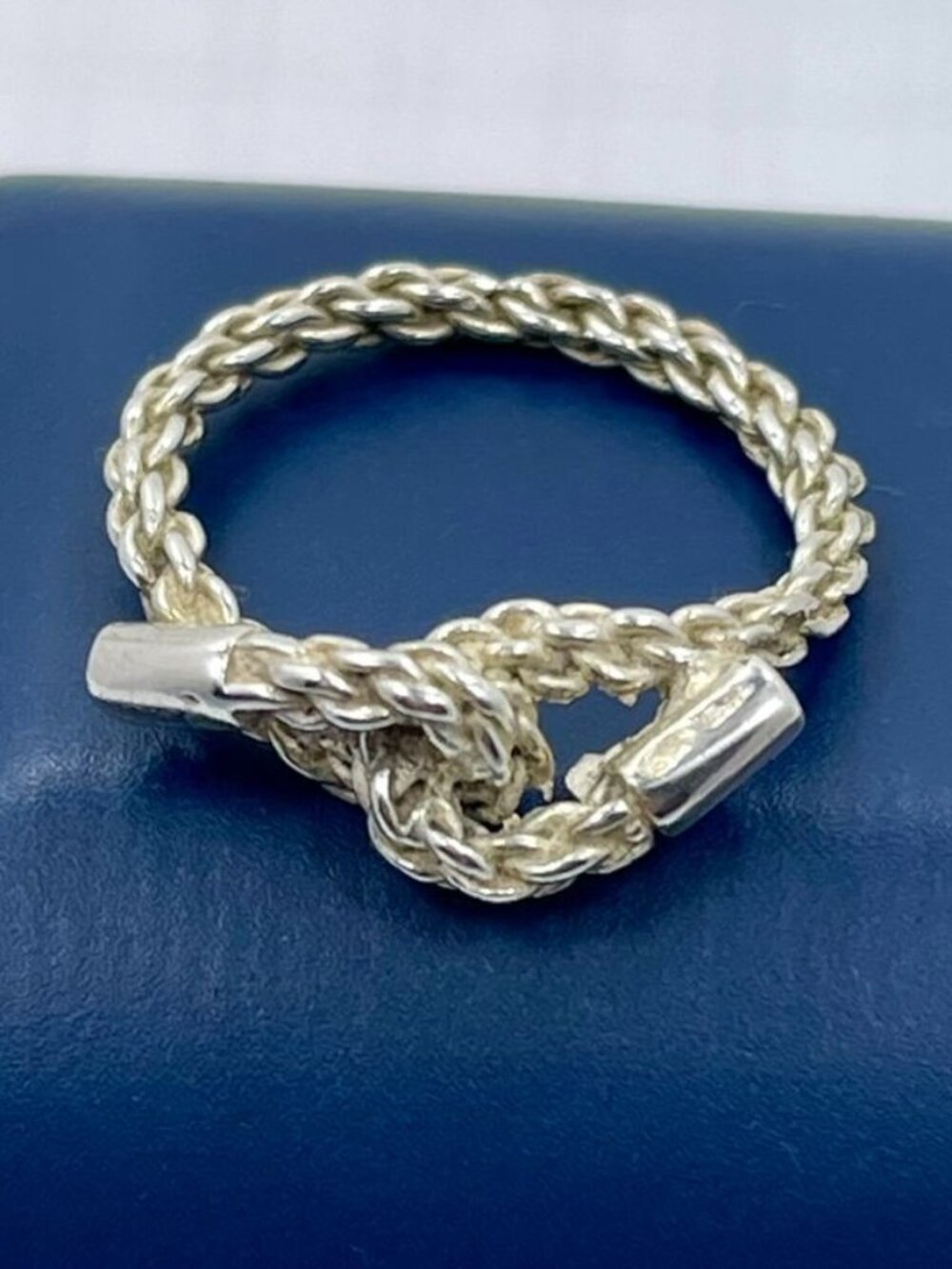 Vintage Italian 925 Sterling Rope Love Knot Ring Size 6.25